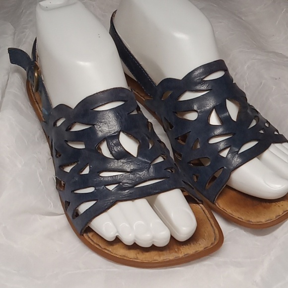 Born Shoes - Born blue leather women's sandals size 6